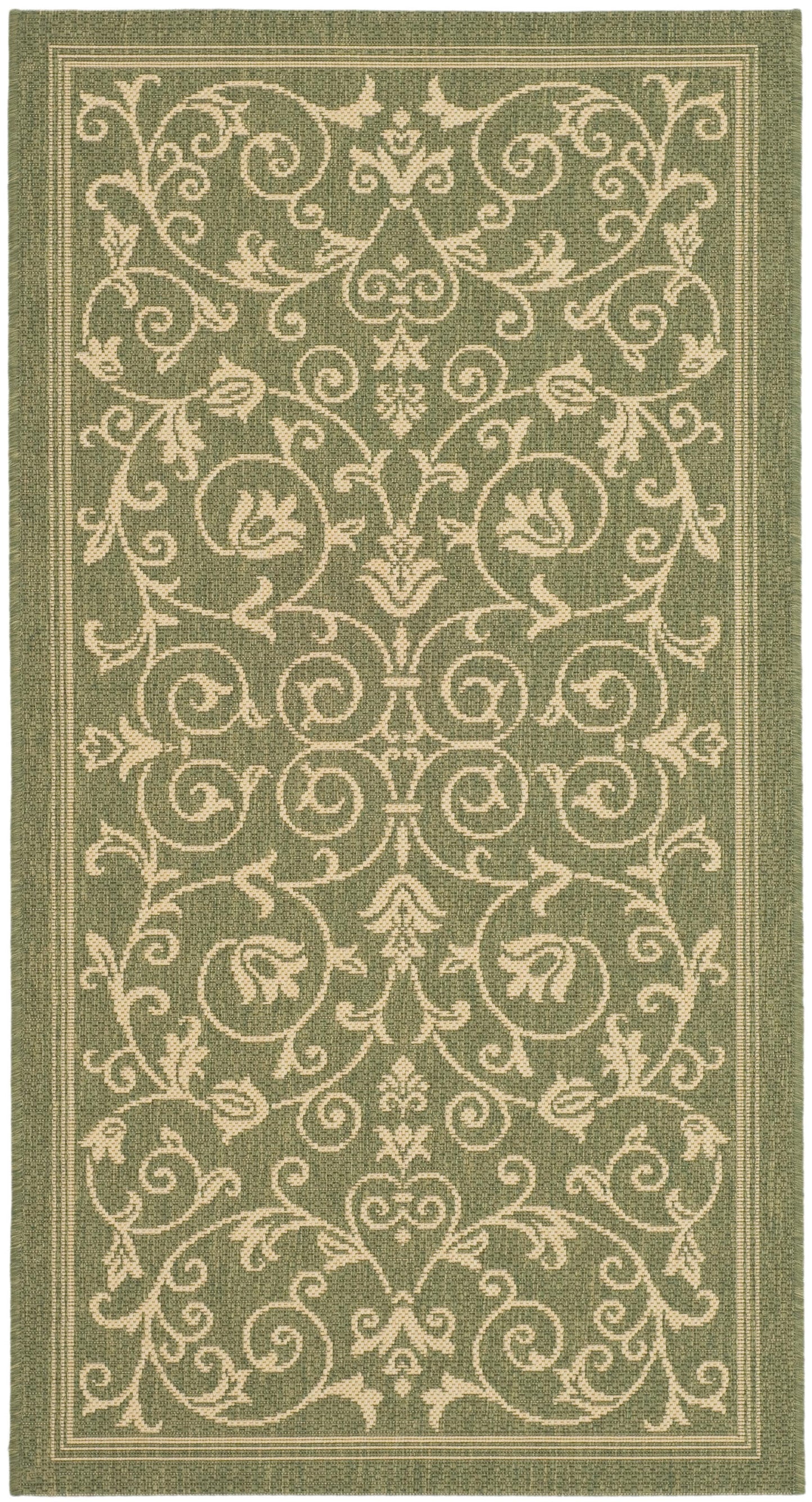Safavieh Courtyard Nanda Botanical Indoor/Outdoor Area Rug, Sand/Black