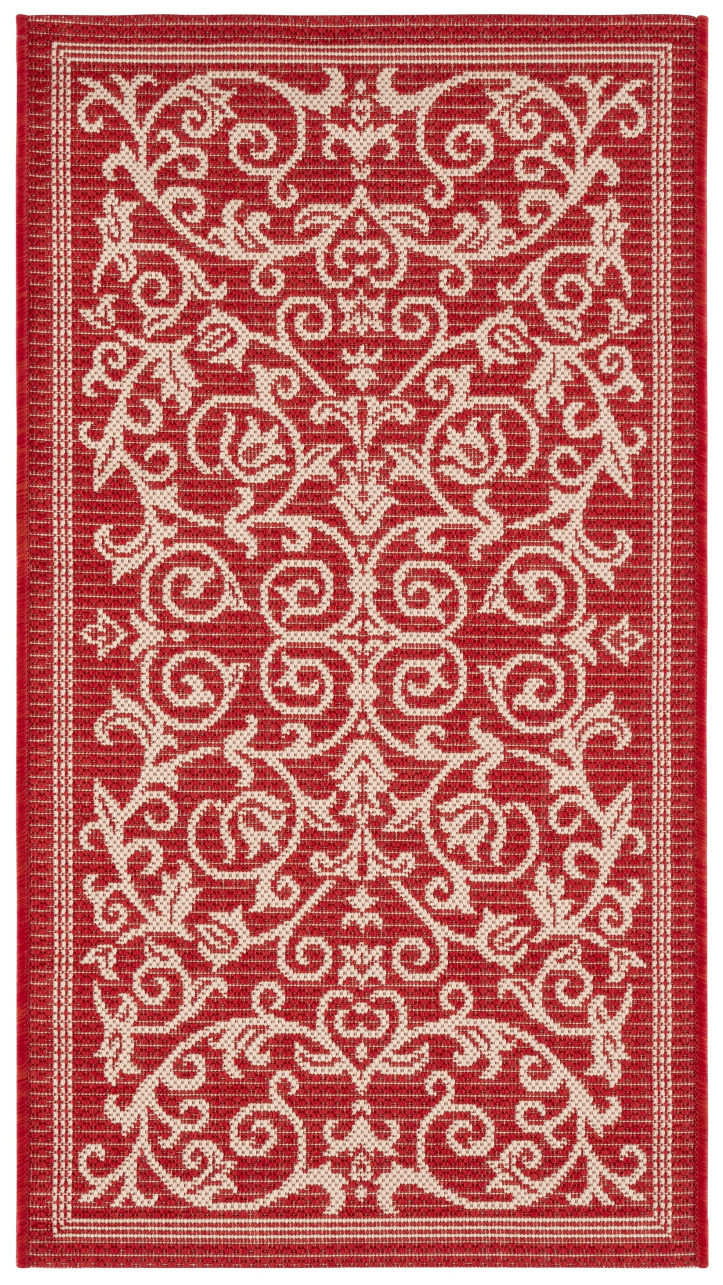 Safavieh Courtyard Nanda Botanical Indoor/Outdoor Area Rug, Sand/Black