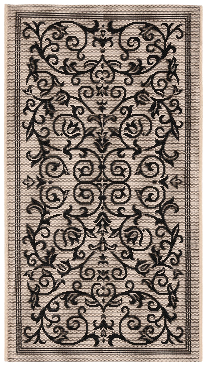 Safavieh Courtyard Nanda Botanical Indoor/Outdoor Area Rug, Sand/Black