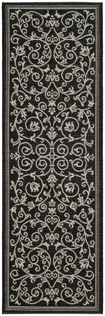 Safavieh Courtyard Nanda Botanical Indoor/Outdoor Area Rug, Sand/Black