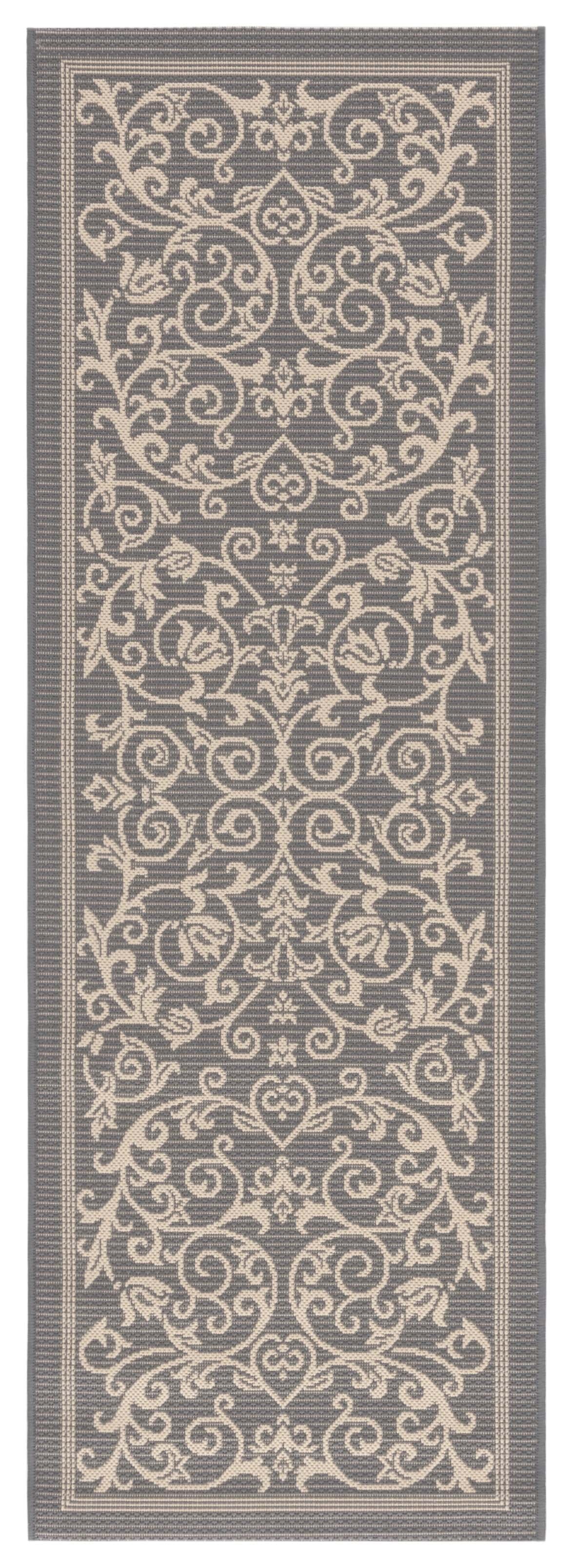 Safavieh Courtyard Nanda Botanical Indoor/Outdoor Area Rug, Sand/Black