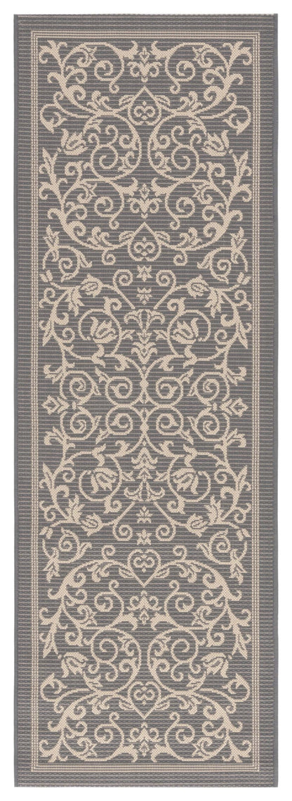 Safavieh Courtyard Nanda Botanical Indoor/Outdoor Area Rug, Sand/Black