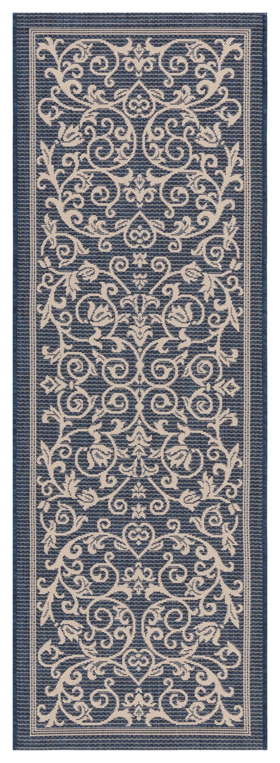 Safavieh Courtyard Nanda Botanical Indoor/Outdoor Area Rug, Sand/Black