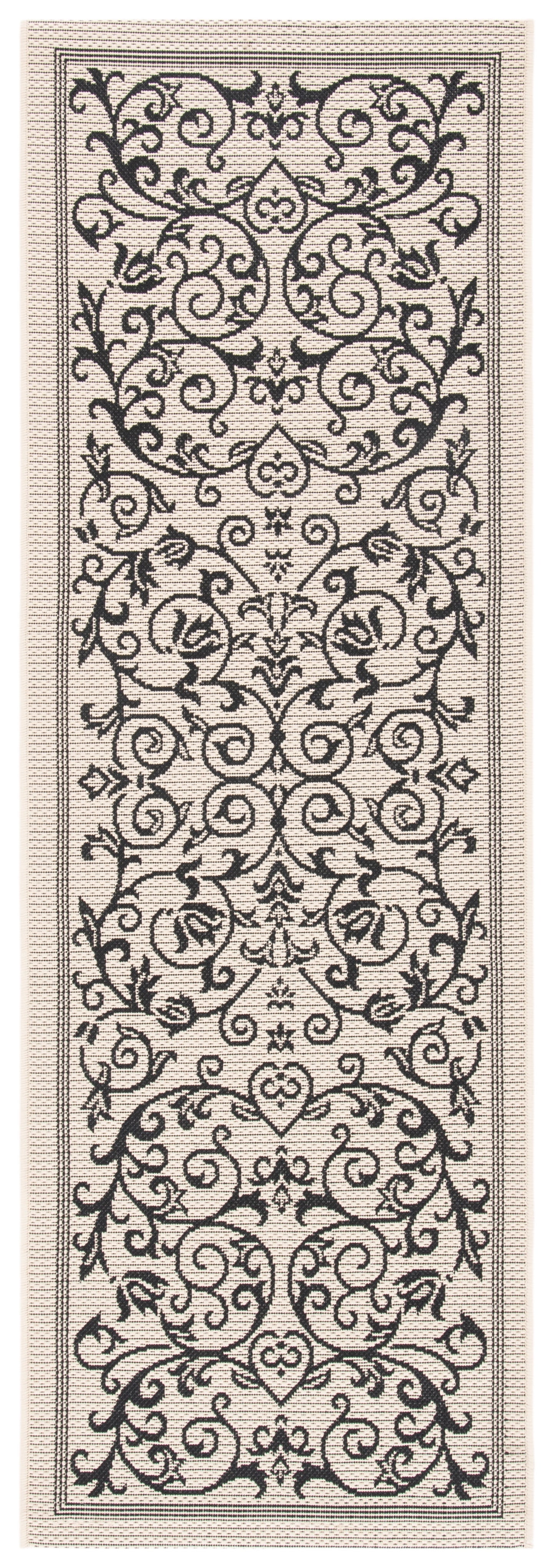 Safavieh Courtyard Nanda Botanical Indoor/Outdoor Area Rug, Sand/Black