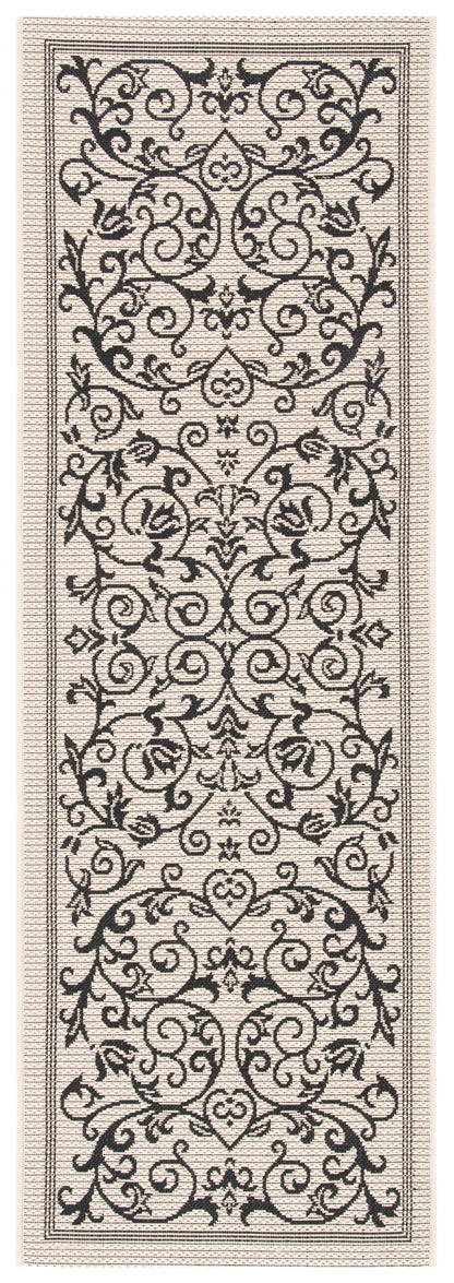 Safavieh Courtyard Nanda Botanical Indoor/Outdoor Area Rug, Sand/Black