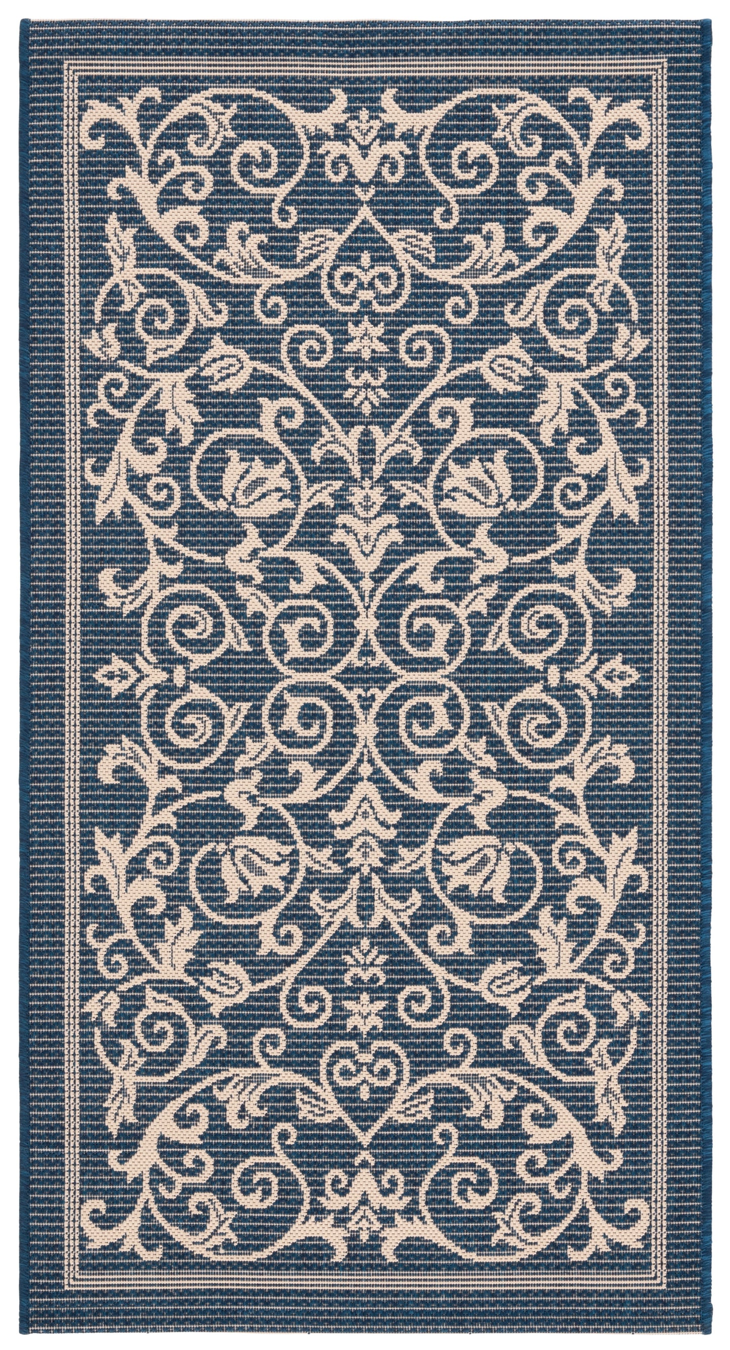 Safavieh Courtyard Nanda Botanical Indoor/Outdoor Area Rug, Sand/Black