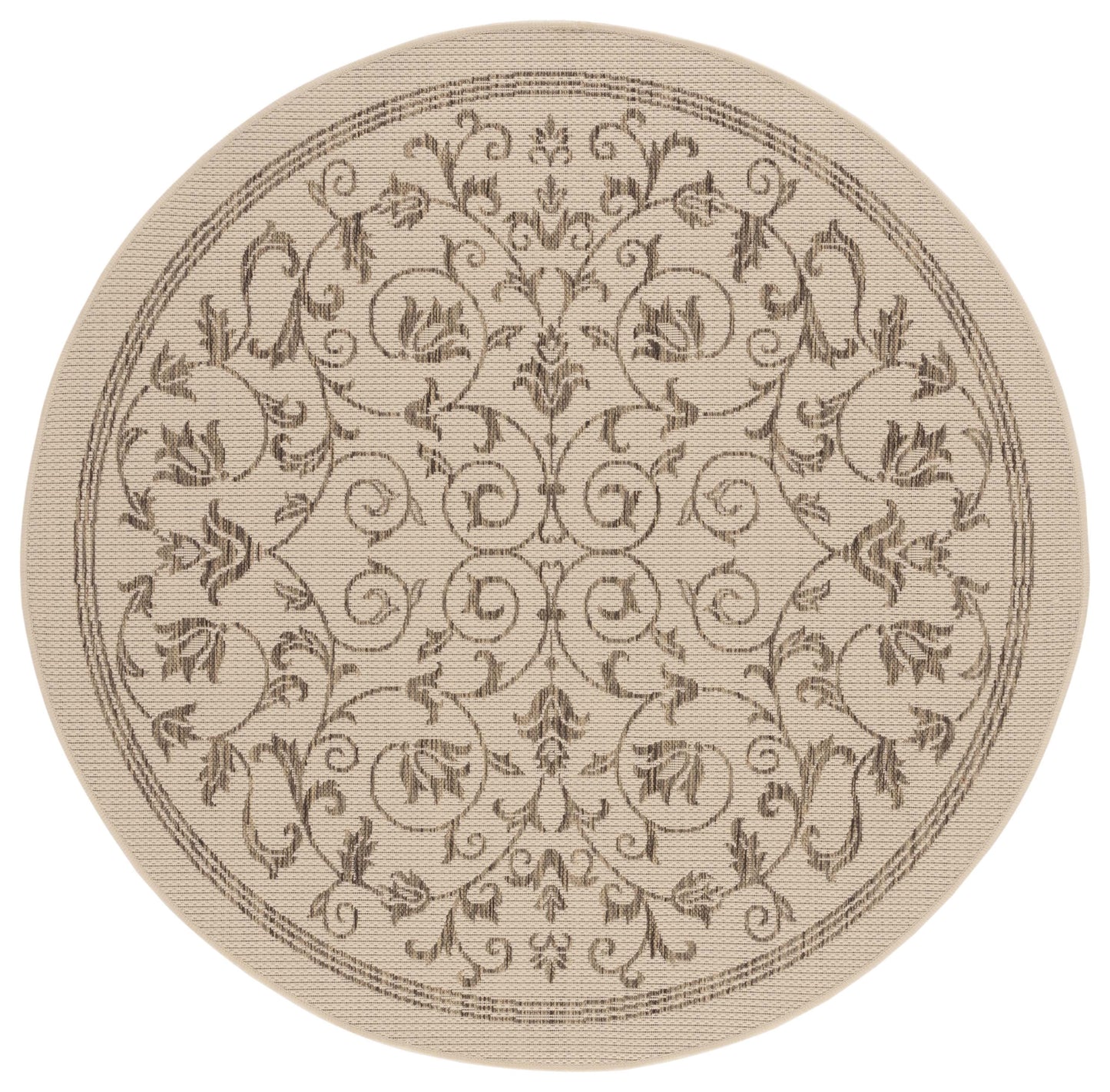 Safavieh Courtyard Nanda Botanical Indoor/Outdoor Area Rug, Sand/Black