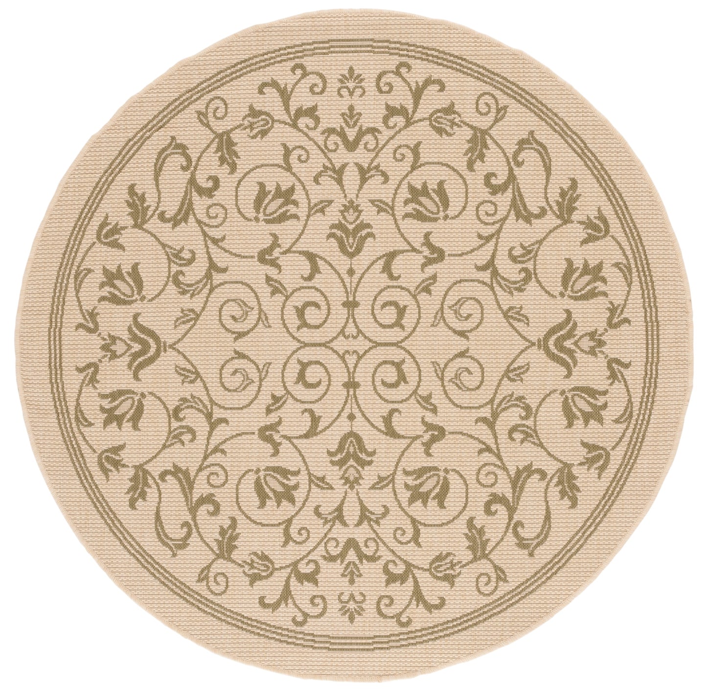 Safavieh Courtyard Nanda Botanical Indoor/Outdoor Area Rug, Sand/Black