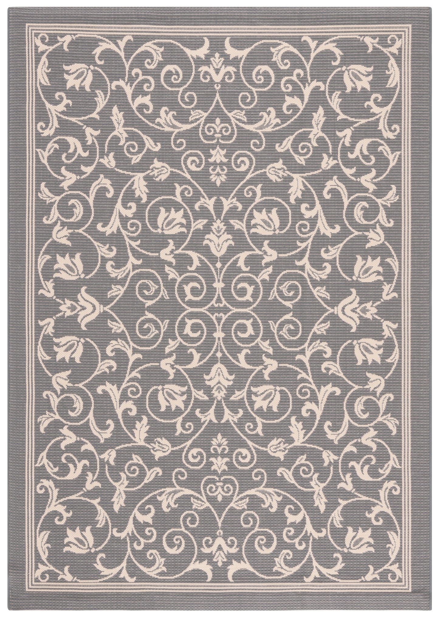 Safavieh Courtyard Nanda Botanical Indoor/Outdoor Area Rug, Sand/Black