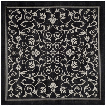 Safavieh Courtyard Nanda Botanical Indoor/Outdoor Area Rug, Sand/Black