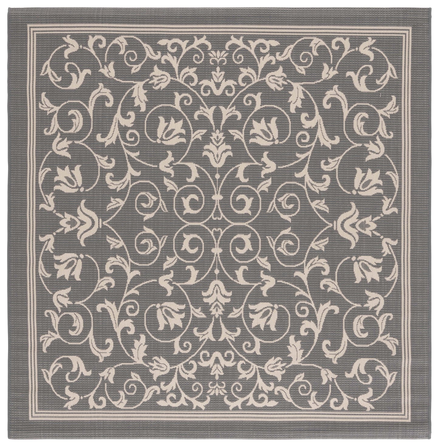 Safavieh Courtyard Nanda Botanical Indoor/Outdoor Area Rug, Sand/Black