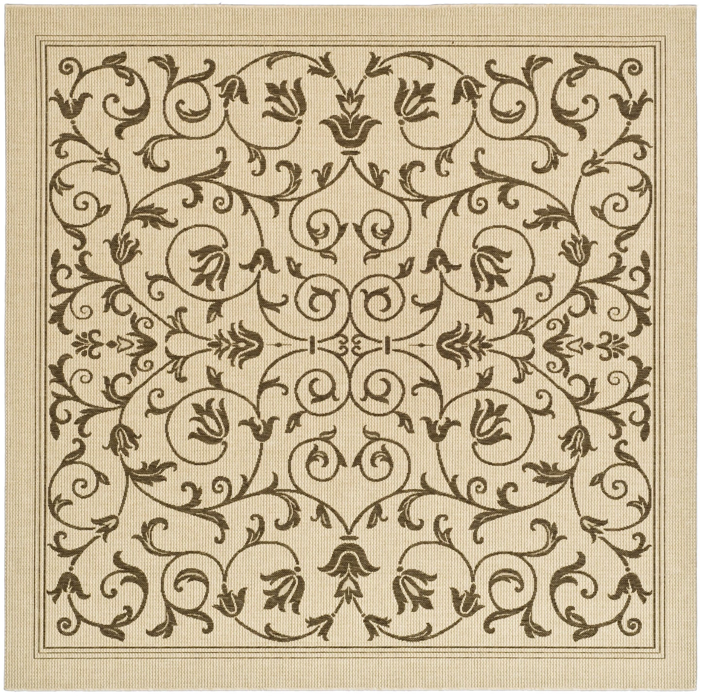 Safavieh Courtyard Nanda Botanical Indoor/Outdoor Area Rug, Sand/Black