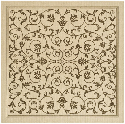 Safavieh Courtyard Nanda Botanical Indoor/Outdoor Area Rug, Sand/Black