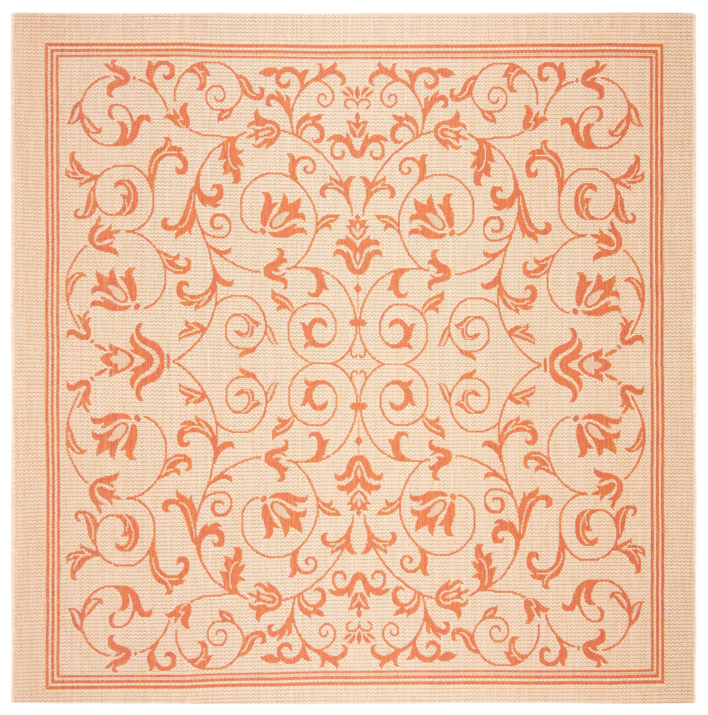 Safavieh Courtyard Nanda Botanical Indoor/Outdoor Area Rug, Sand/Black