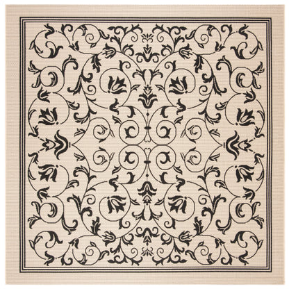 Safavieh Courtyard Nanda Botanical Indoor/Outdoor Area Rug, Sand/Black
