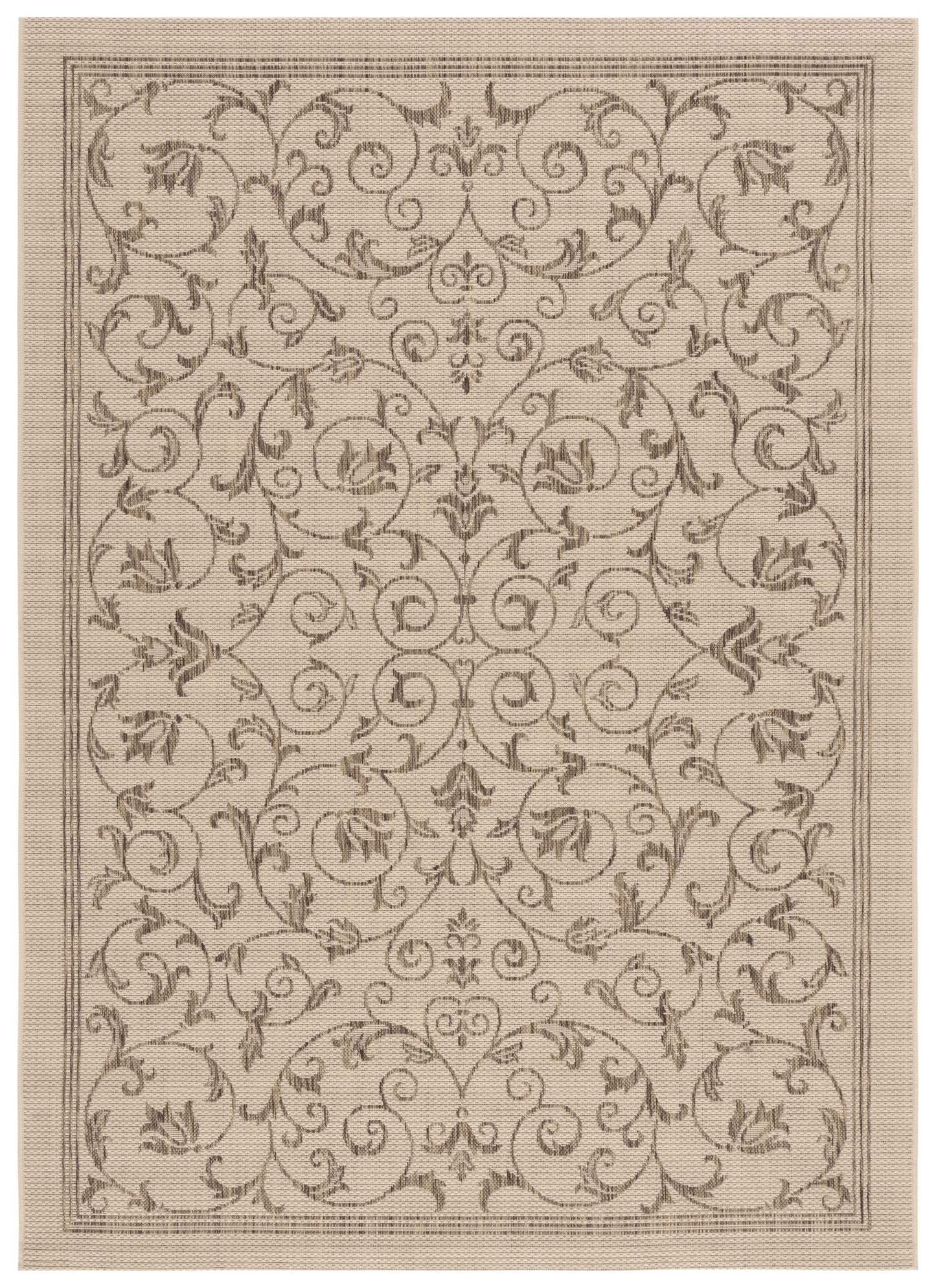 Safavieh Courtyard Nanda Botanical Indoor/Outdoor Area Rug, Sand/Black
