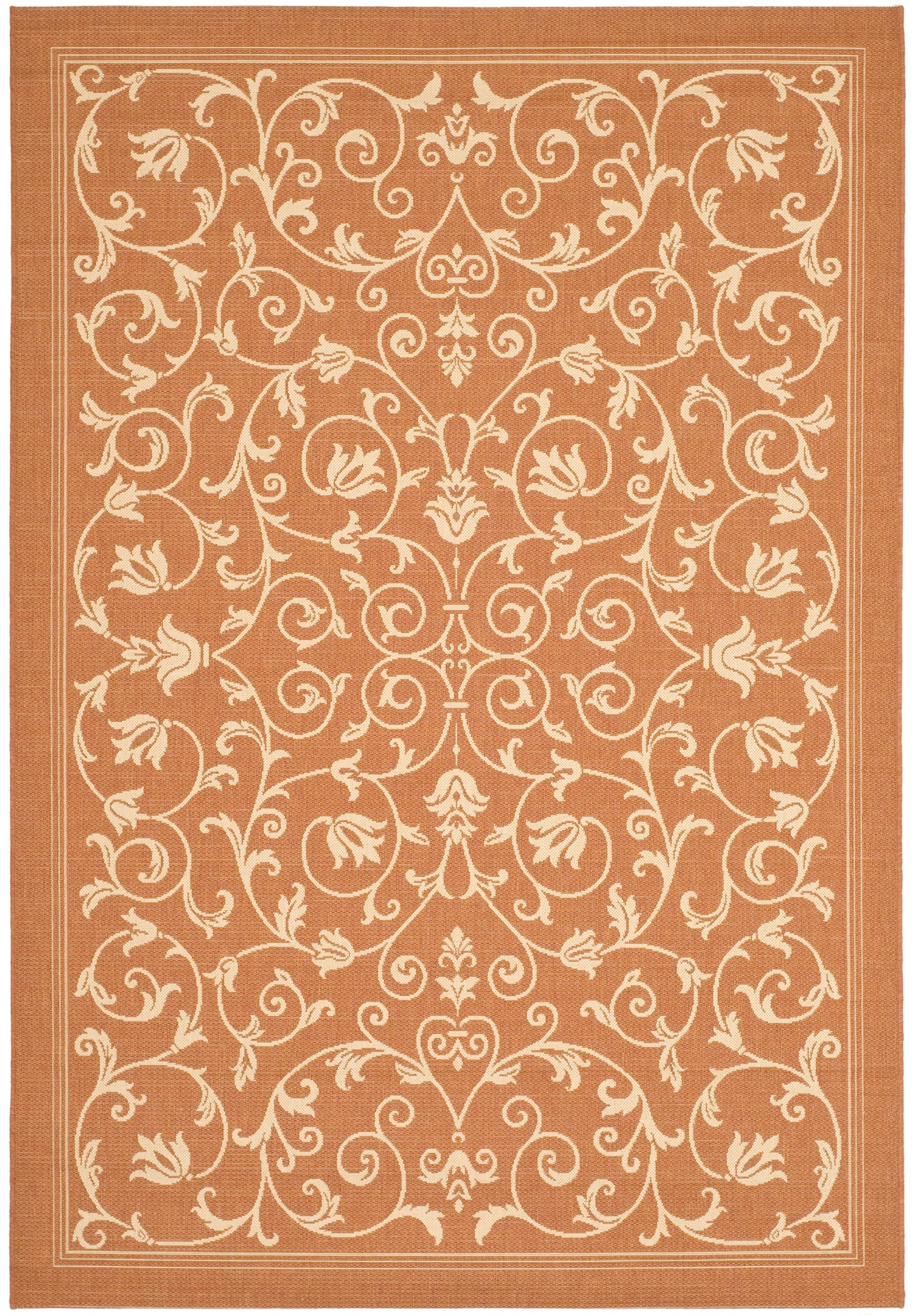 Safavieh Courtyard Nanda Botanical Indoor/Outdoor Area Rug, Sand/Black