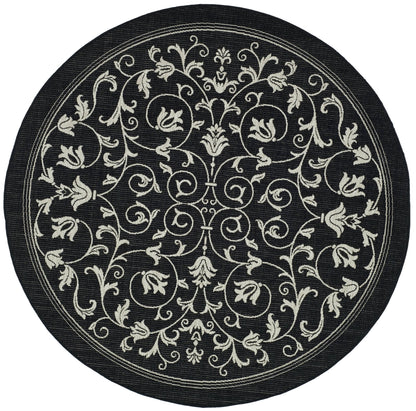 Safavieh Courtyard Nanda Botanical Indoor/Outdoor Area Rug, Sand/Black