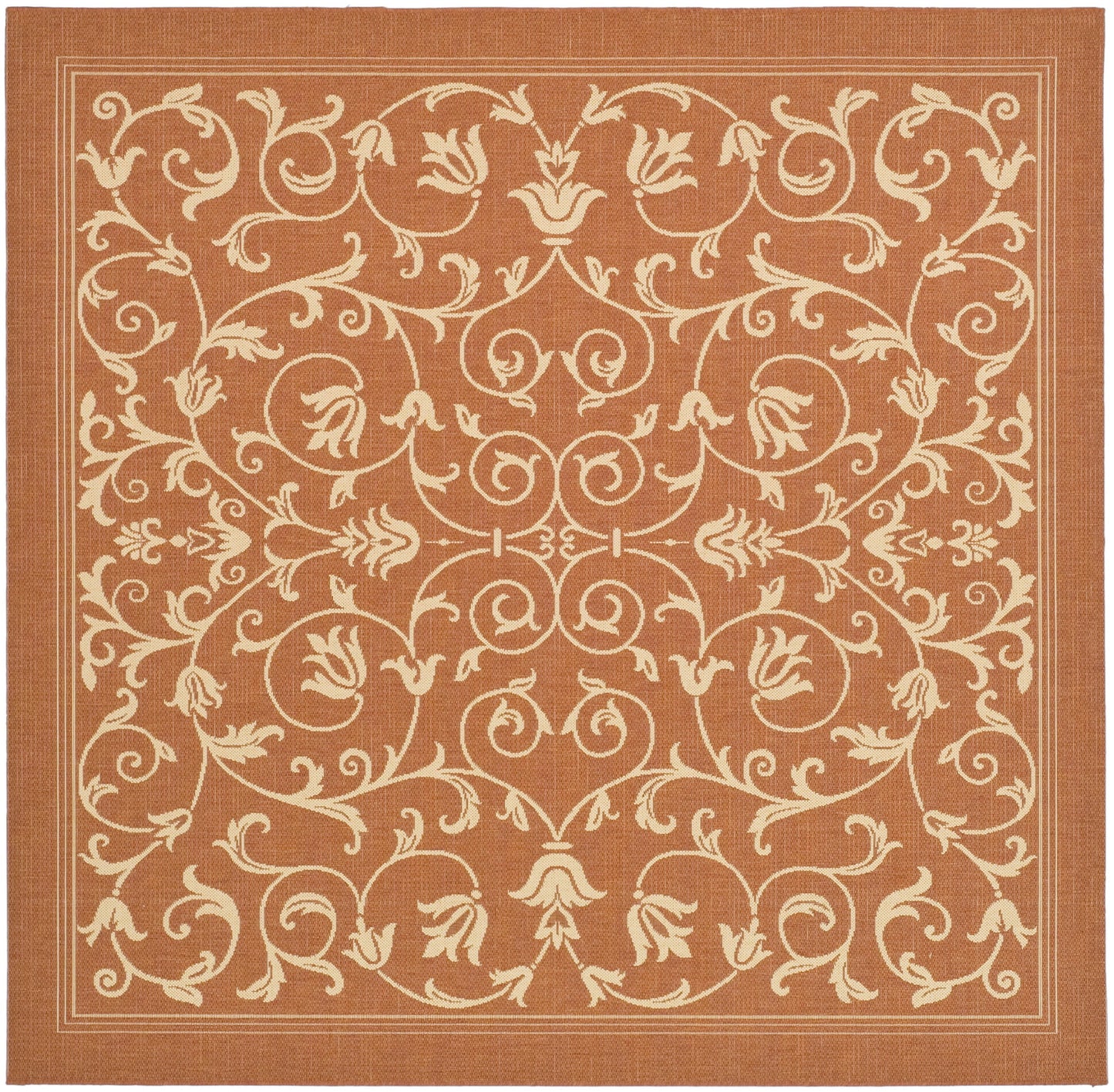 Safavieh Courtyard Nanda Botanical Indoor/Outdoor Area Rug, Sand/Black