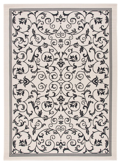 Safavieh Courtyard Nanda Botanical Indoor/Outdoor Area Rug, Sand/Black