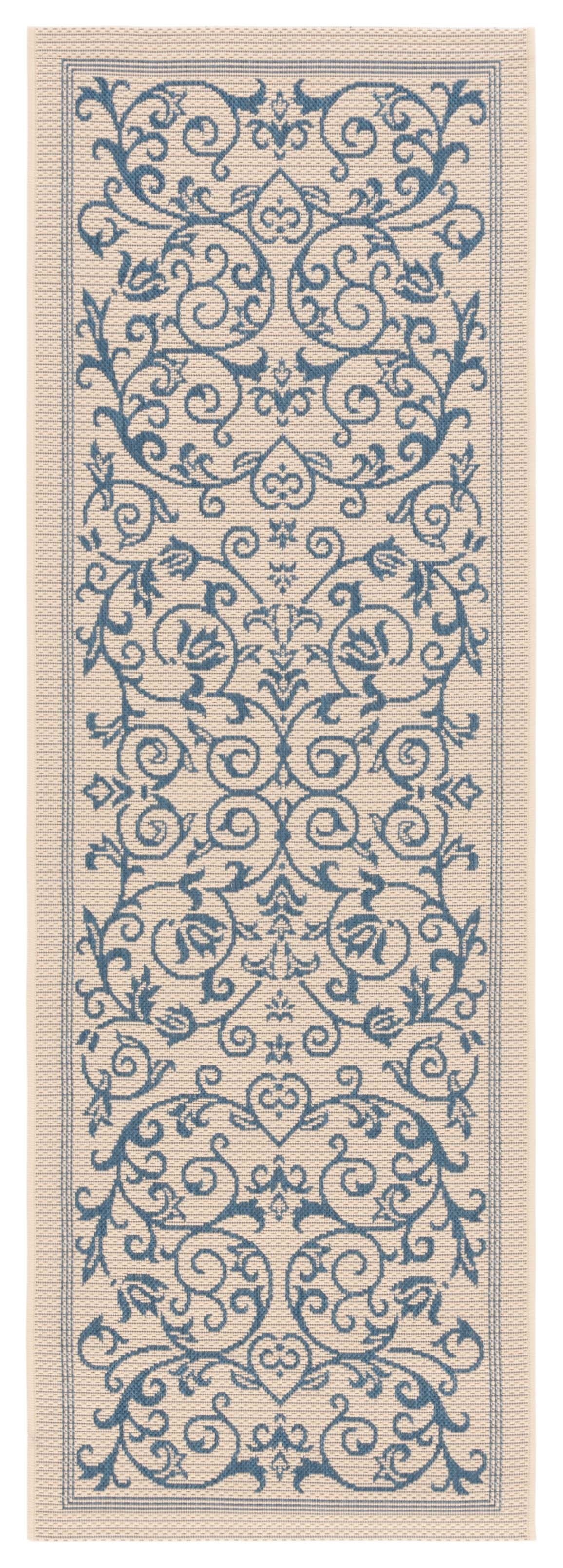 Safavieh Courtyard Nanda Botanical Indoor/Outdoor Area Rug, Sand/Black