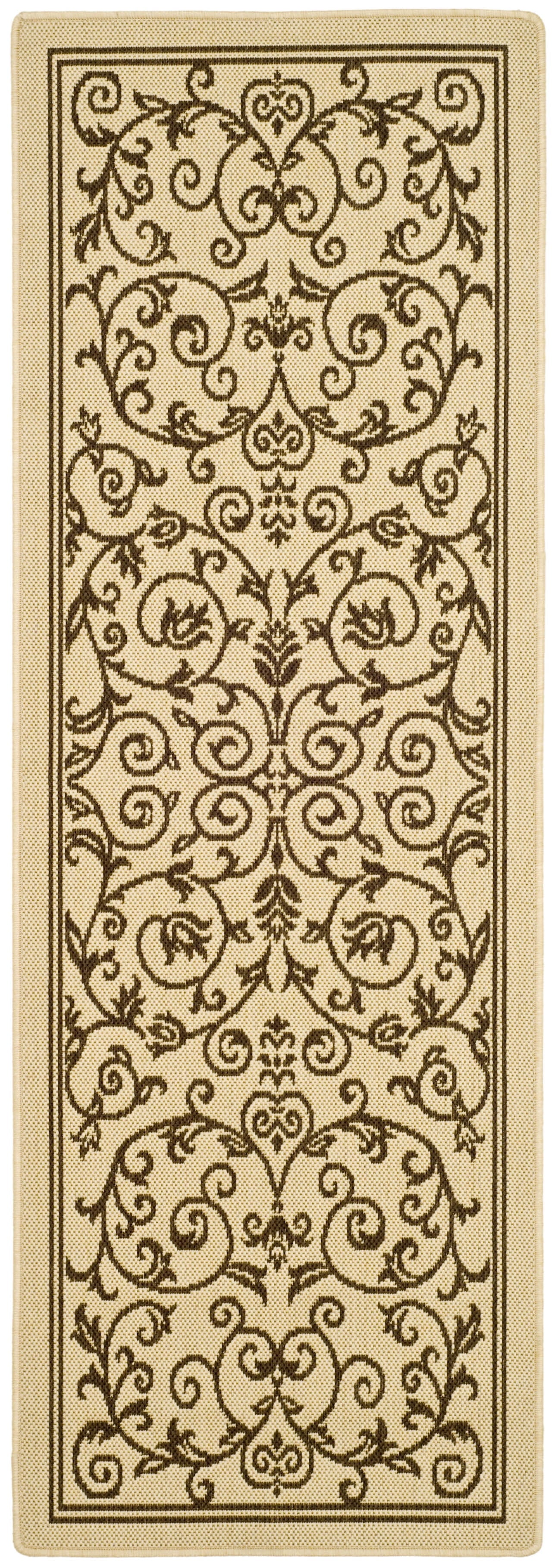 Safavieh Courtyard Nanda Botanical Indoor/Outdoor Area Rug, Sand/Black