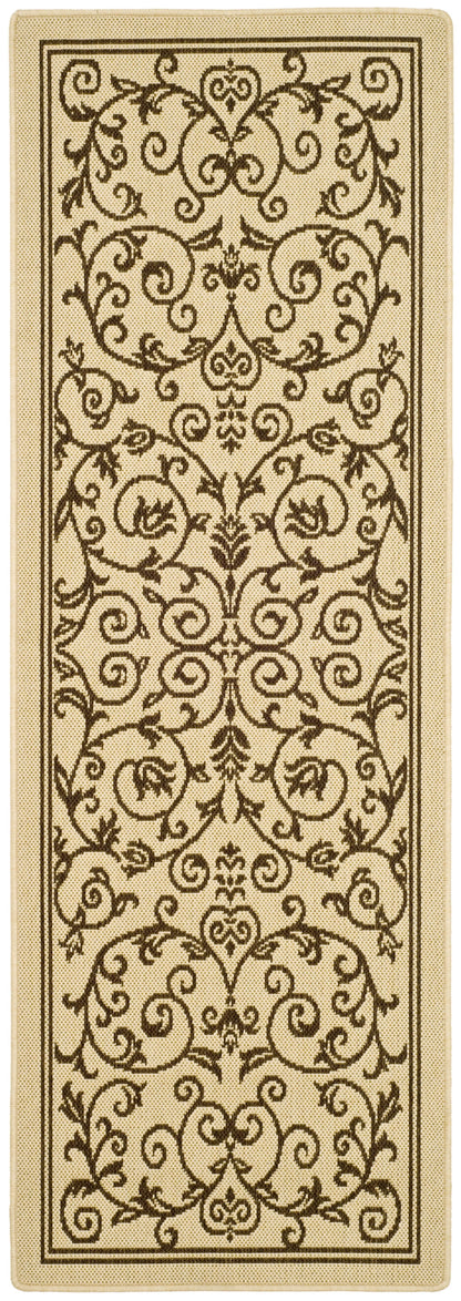 Safavieh Courtyard Nanda Botanical Indoor/Outdoor Area Rug, Sand/Black