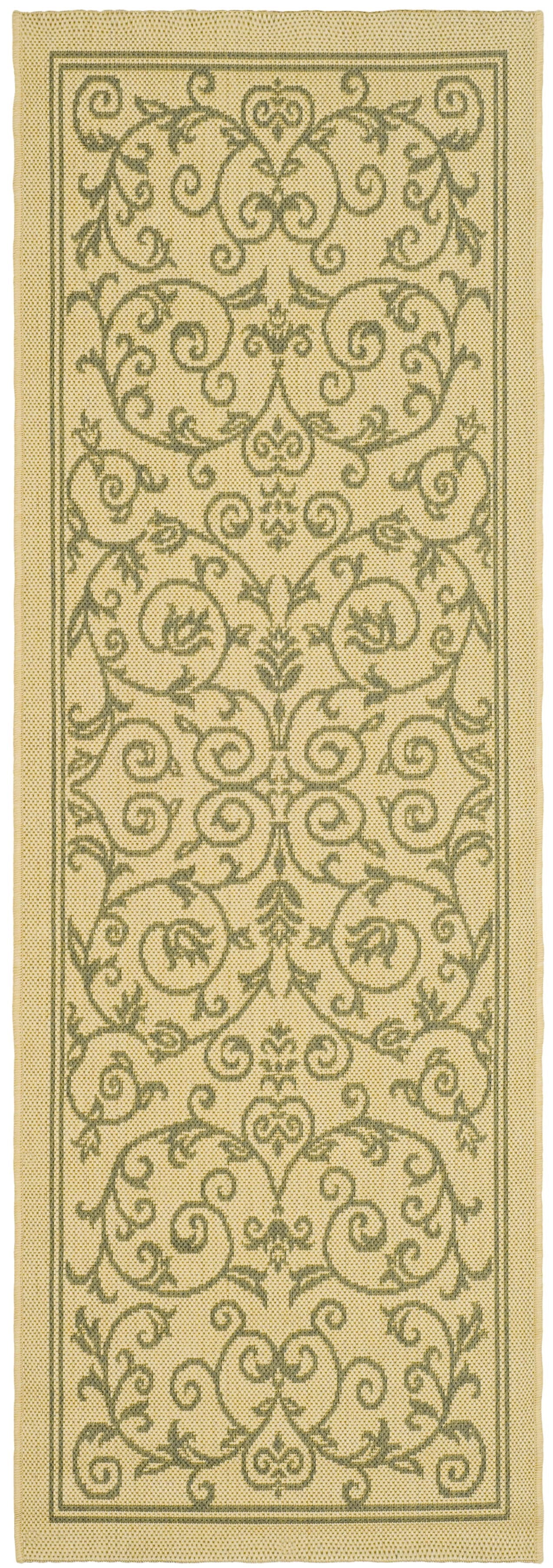 Safavieh Courtyard Nanda Botanical Indoor/Outdoor Area Rug, Sand/Black