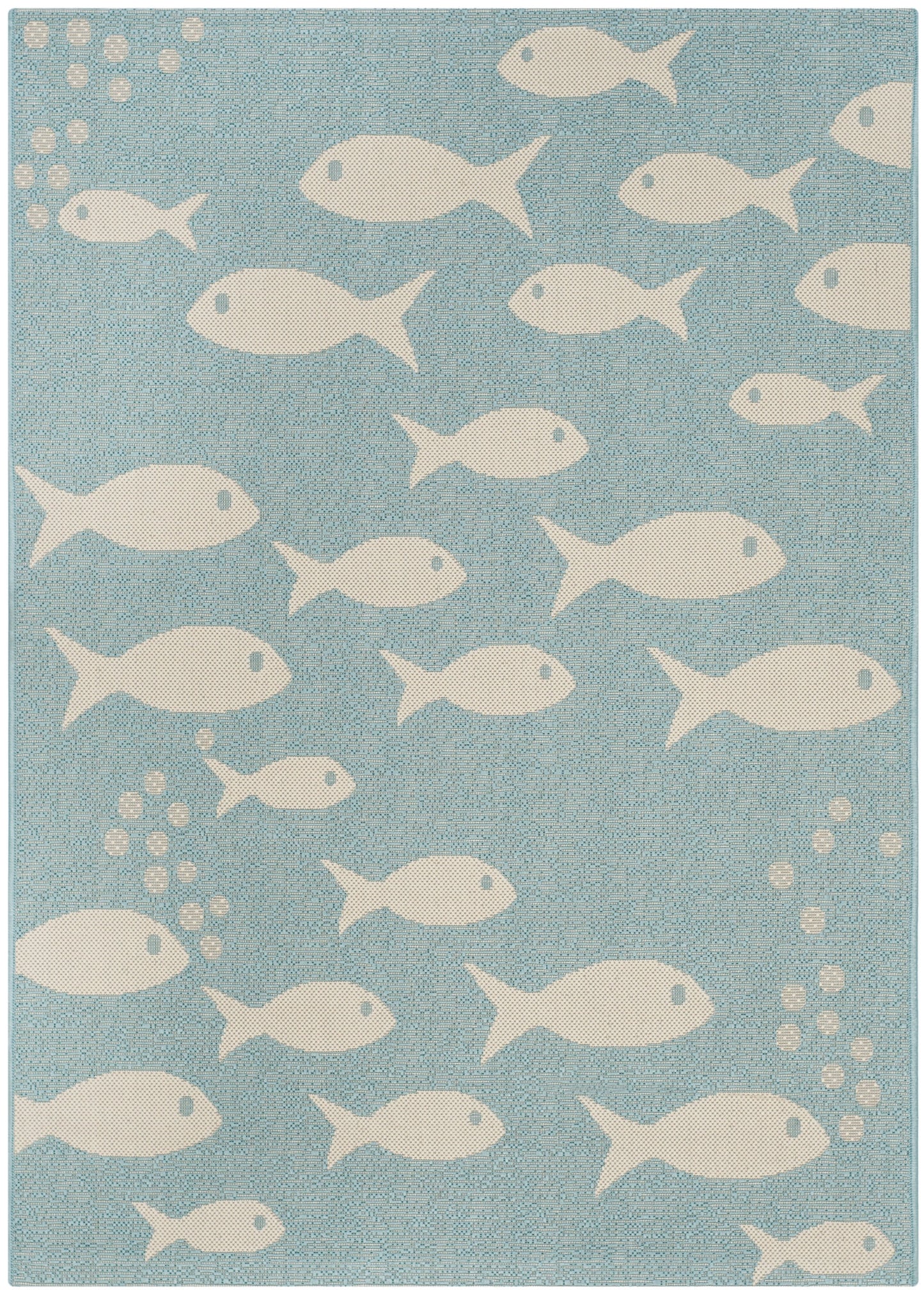 SAFAVIEH Courtyard Trena Fish Print Indoor/Outdoor Area Rug, 4' x 5'7"