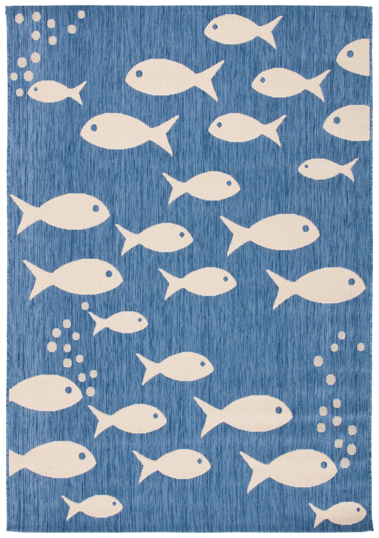 SAFAVIEH Courtyard Trena Fish Print Indoor/Outdoor Area Rug, 4' x 5'7"