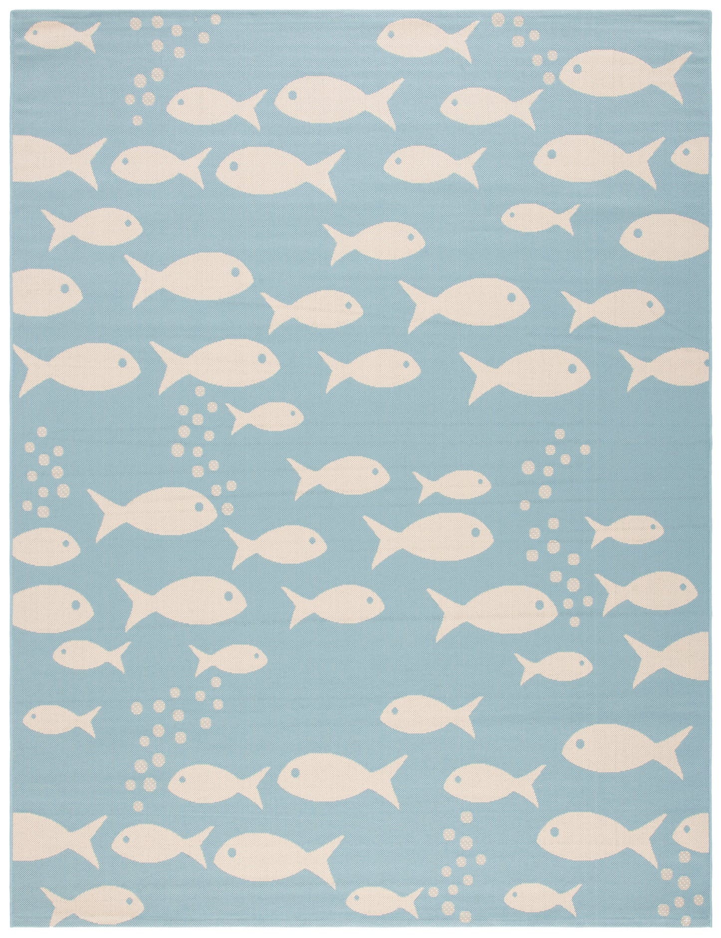 SAFAVIEH Courtyard Trena Fish Print Indoor/Outdoor Area Rug, 4' x 5'7"