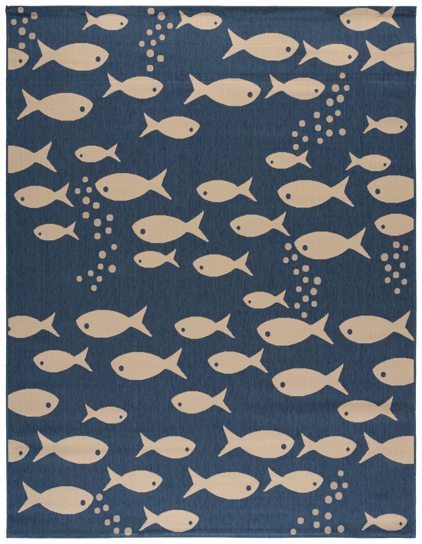SAFAVIEH Courtyard Trena Fish Print Indoor/Outdoor Area Rug, 4' x 5'7"