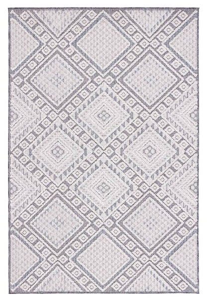SAFAVIEH Global Dubhan Diamond Indoor/Outdoor Area Rug, Grey/Ivory, 8'