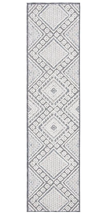 SAFAVIEH Global Dubhan Diamond Indoor/Outdoor Area Rug, Grey/Ivory, 8'