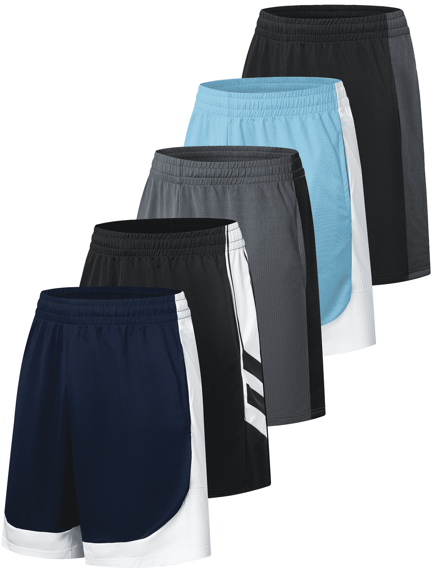 TELALEO 5 Pack Mens Mesh Athletic Basketball Shorts Gym Shorts with Po