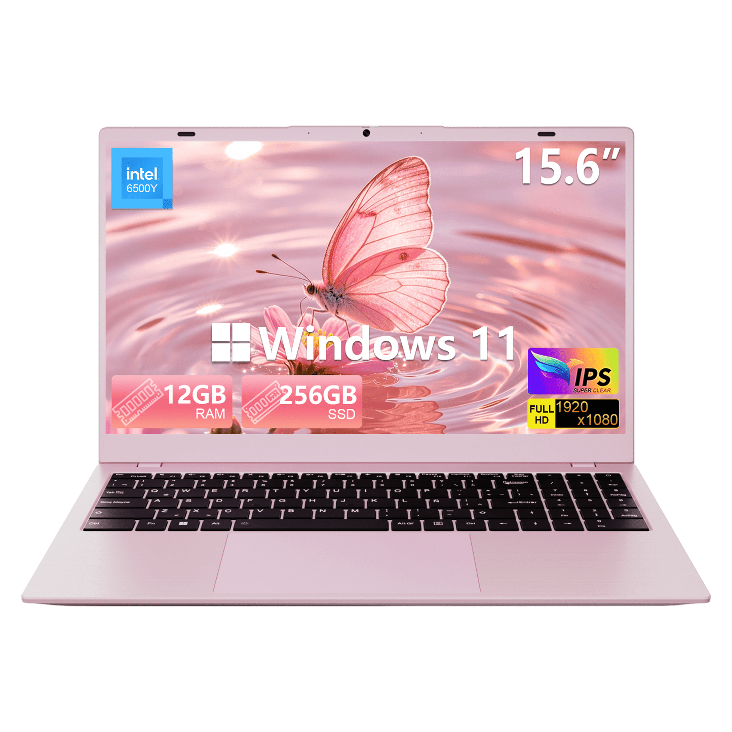 THTRO 15.6" Pink IPS FHD Laptop Computer, 512GB SSD 16GB RAM, Intel 65