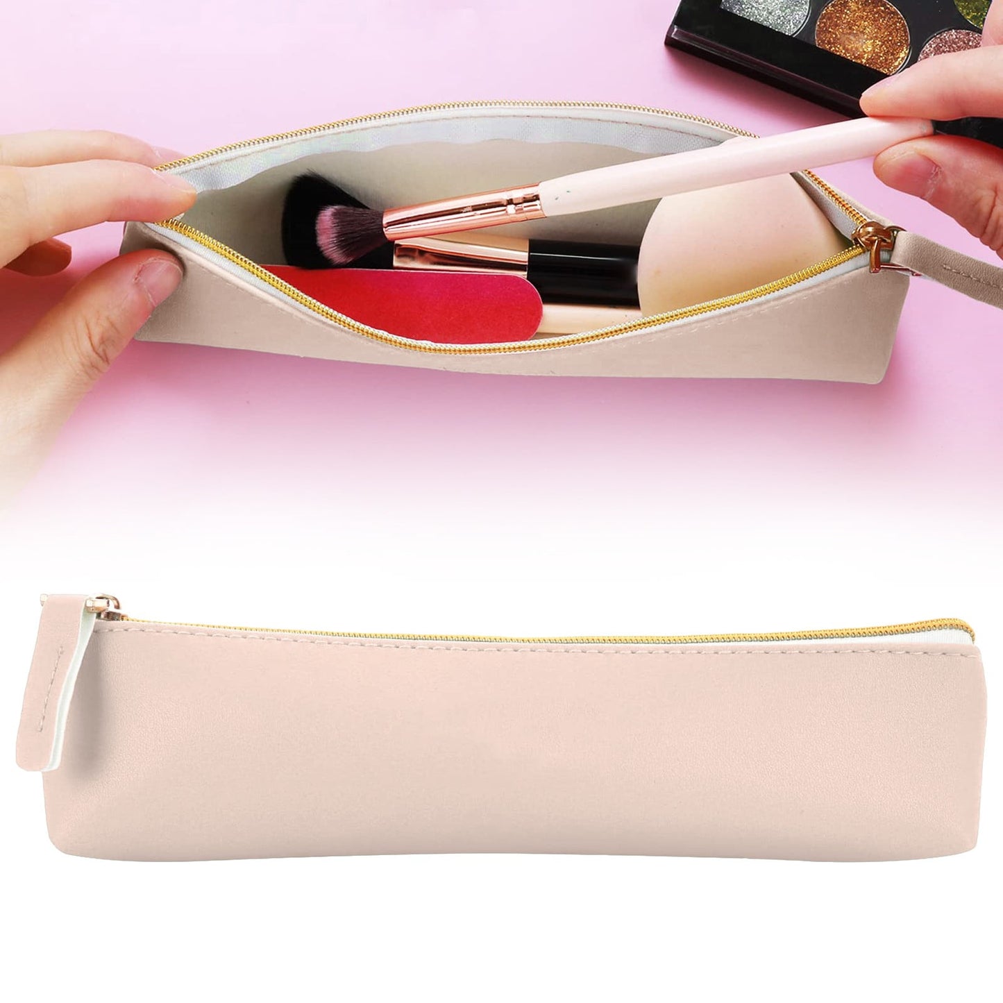 Toolix Leather Pen Pencil Case Cute Pencil Small Pen Bag Aesthetic Sta