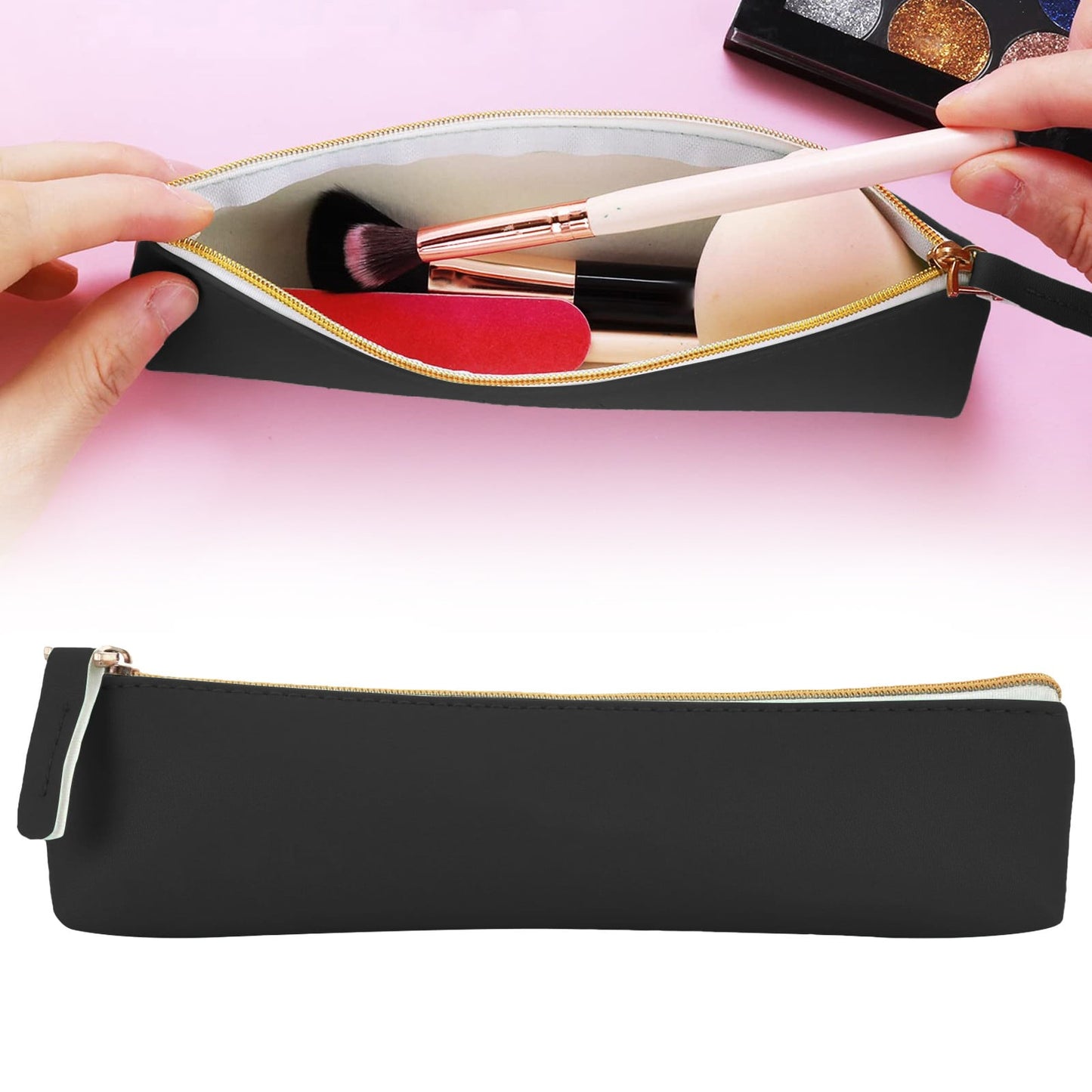 Toolix Leather Pen Pencil Case Cute Pencil Small Pen Bag Aesthetic Sta