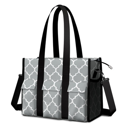 Utility Tote Bag for Women with 11 Pockets, Leopard Teacher Tote with