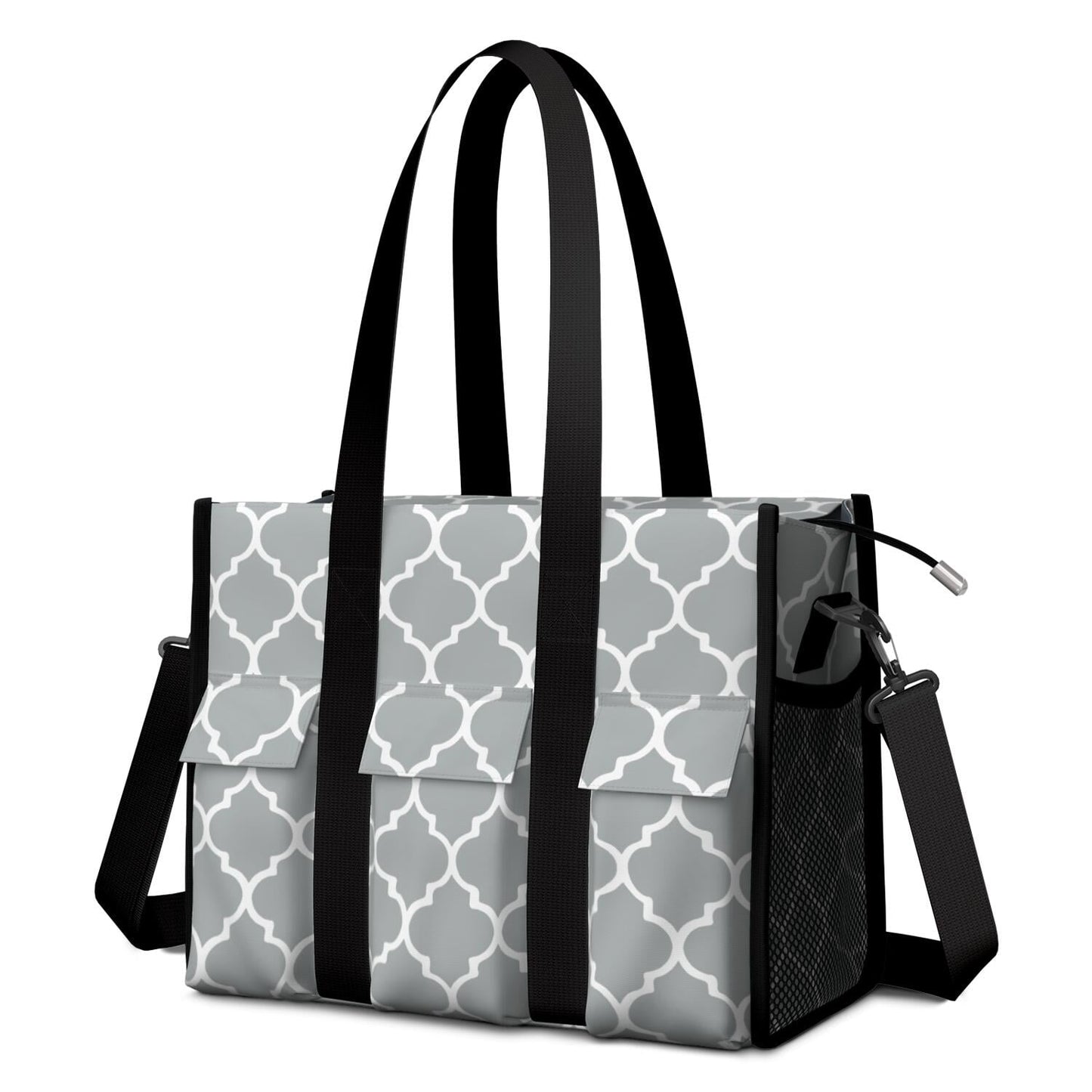 Utility Tote Bag for Women with 11 Pockets, Leopard Teacher Tote with