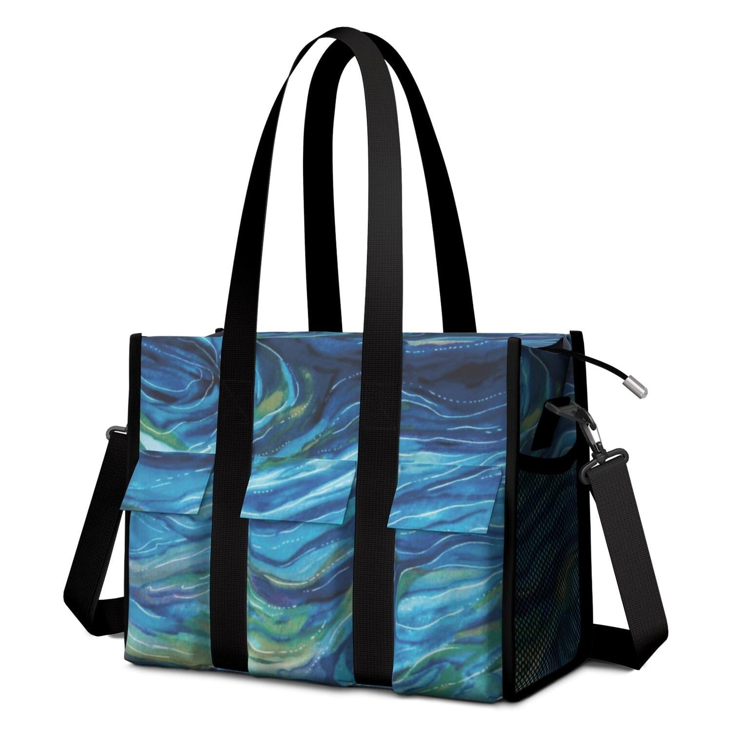 Utility Tote Bag for Women with 11 Pockets, Leopard Teacher Tote with