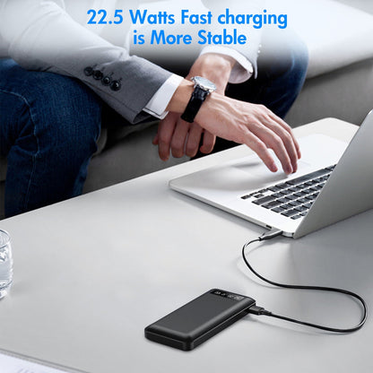 20000mAh Power Bank Portable Fast Charger with 4 Cables, Compatible wi