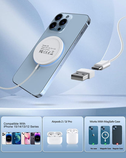 WTUHU Magnetic Wireless Charger 15W Fast Mag-Safe Charging Pad for iPh