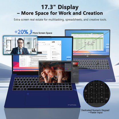 Oyzzraze 17.3 AI-Laptop Copilot+ PC, AMD Ryzen AI 9 HX 370(12C/24T, 50