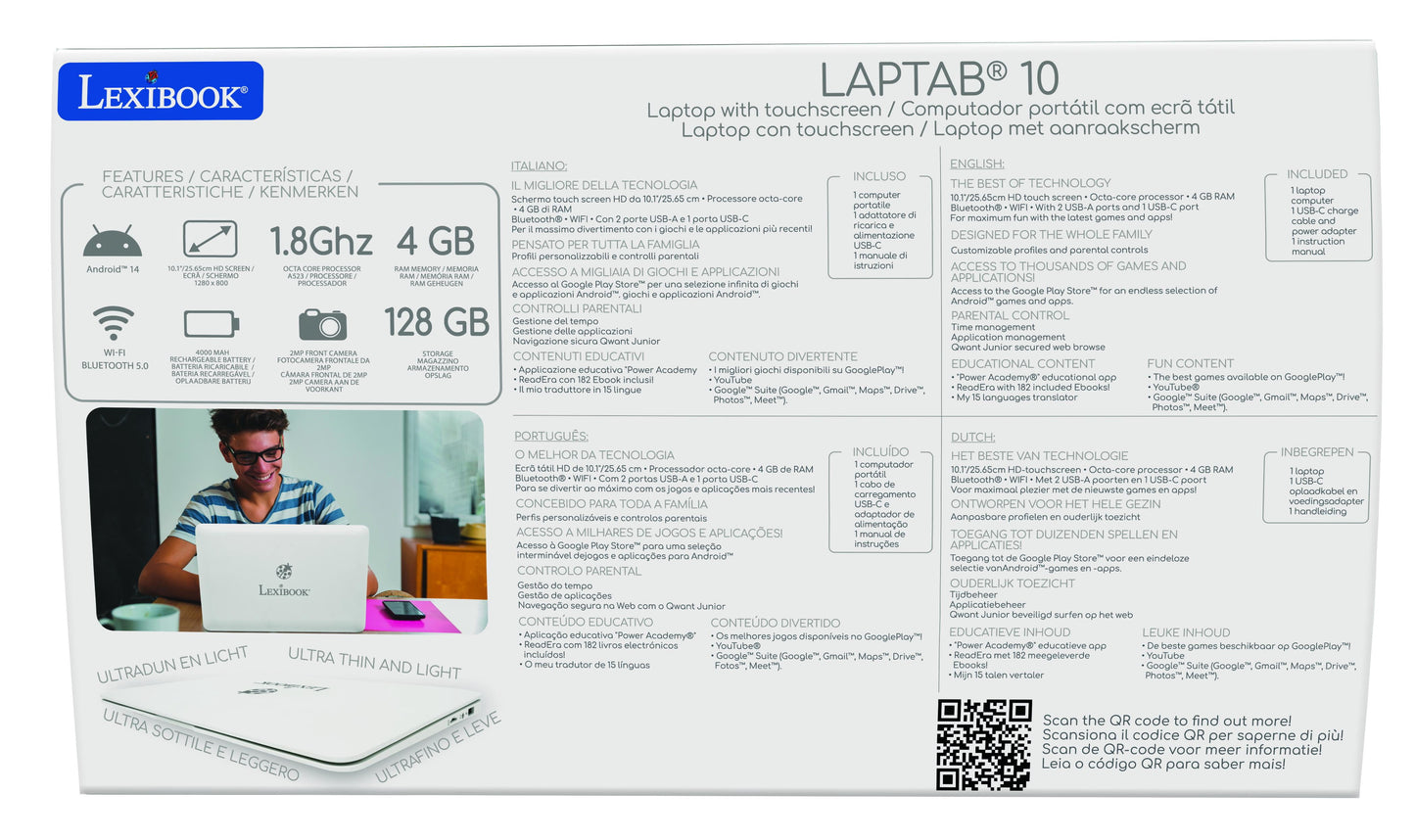 LAPTAB® 10 : Android-powered laptop with 10" touch screen for the who