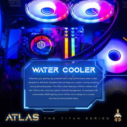 Periphio Atlas AMD Gaming PC, Liquid Cooled Ryzen 5 5600GT (4.4GHz Tur
