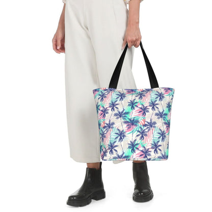 Vsdgher Palm Leaves print Reusable Shopping Grocery Bags for Women Sho