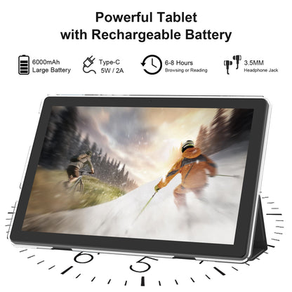 Android 15 Tablet 10 inch Tablets with Case, 12GB RAM + 64GB ROM (Expa