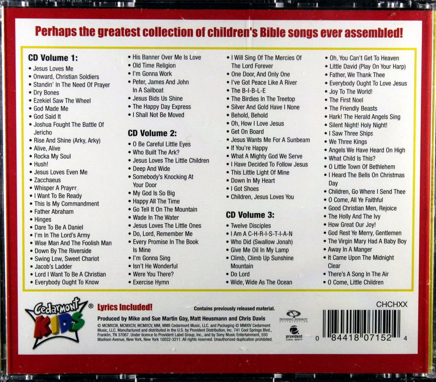 100 Sing-Along Bible Songs For Kids, 3-Cd Set