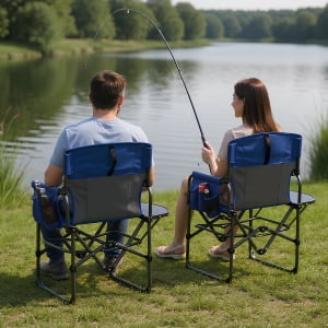 Danolapsi Oversized Folding Director Camping Chair,Heavy Duty Portable